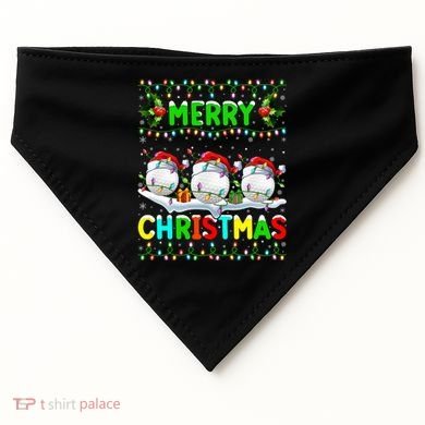 Xmas Golf Lighting Santa Hat Merry Christmas Golf Gift USA-Made Doggie Bandana