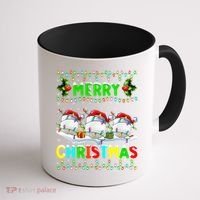 Xmas Golf Lighting Santa Hat Merry Christmas Golf Gift Coffee Mug thumb 1