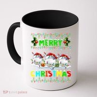 Xmas Golf Lighting Santa Hat Merry Christmas Golf Gift Coffee Mug thumb 0