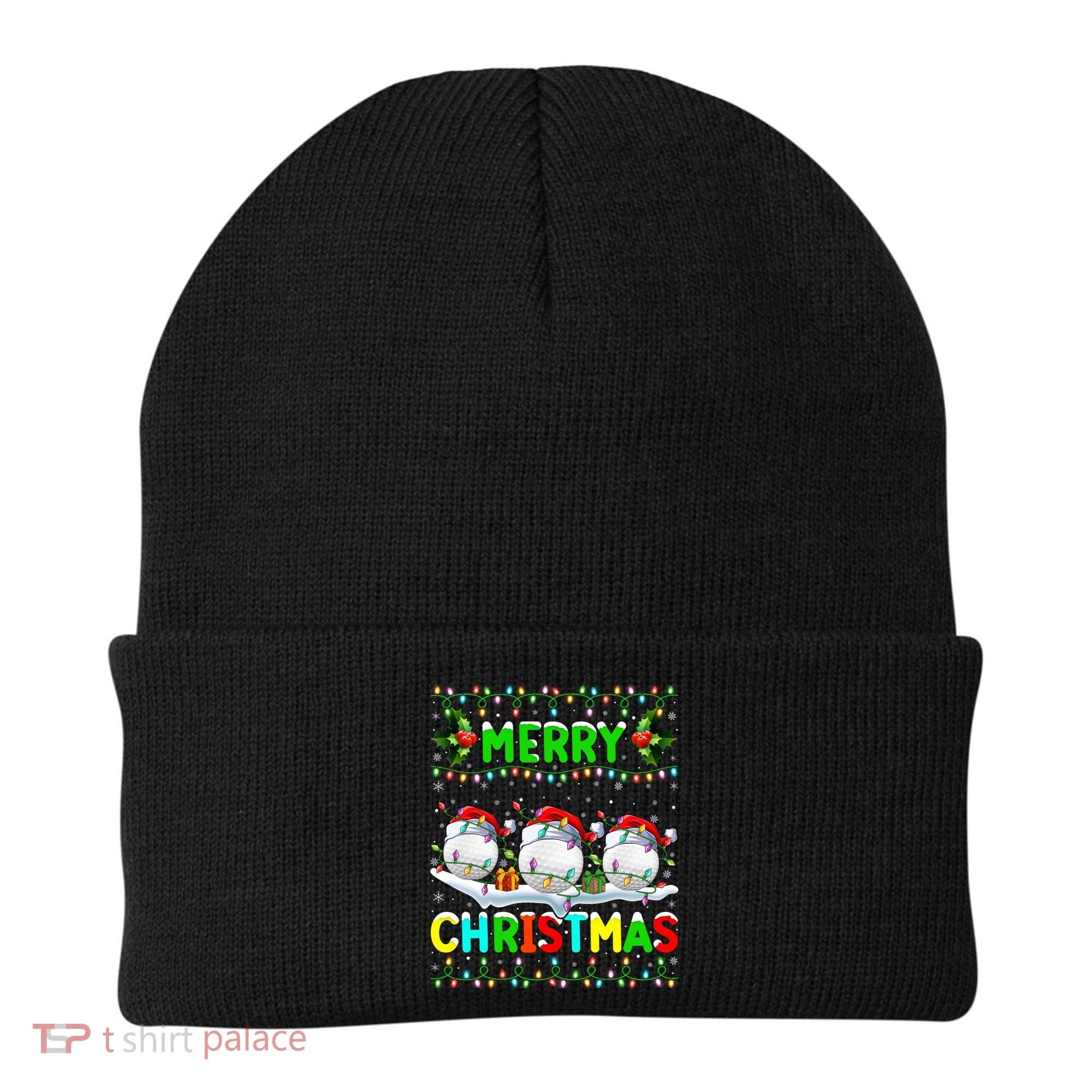 Xmas Golf Lighting Santa Hat Merry Christmas Golf Gift Beanie