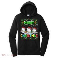 Xmas Golf Lighting Santa Hat Merry Christmas Golf Gift Women's Hoodie thumb 0