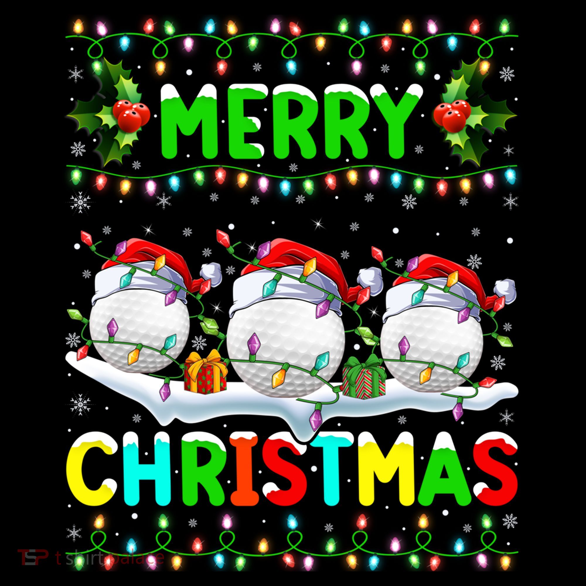 Xmas Golf Lighting Santa Hat Merry Christmas Golf Gift Women's Hoodie