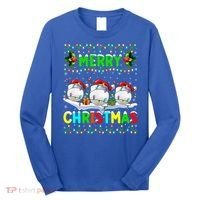 Xmas Golf Lighting Santa Hat Merry Christmas Golf Gift Long Sleeve Shirt thumb 0