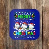 Xmas Golf Lighting Santa Hat Merry Christmas Golf Gift Coaster thumb 0