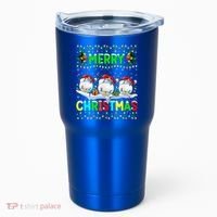 Xmas Golf Lighting Santa Hat Merry Christmas Golf Gift Tumbler thumb 0