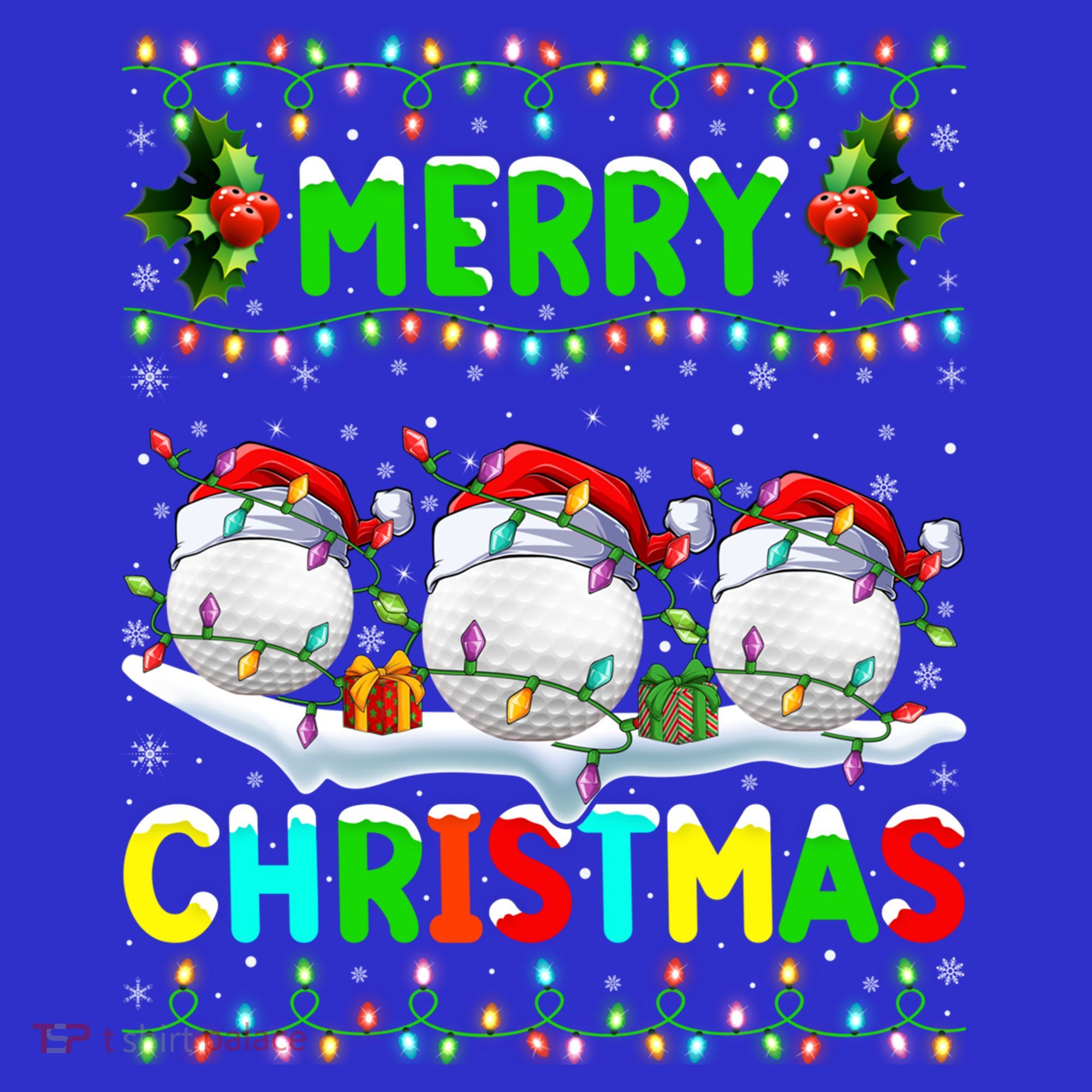 Xmas Golf Lighting Santa Hat Merry Christmas Golf Gift Mousepad