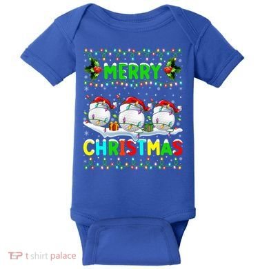 Xmas Golf Lighting Santa Hat Merry Christmas Golf Gift Baby Bodysuit