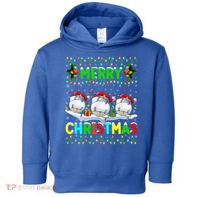Xmas Golf Lighting Santa Hat Merry Christmas Golf Gift Toddler Hoodie