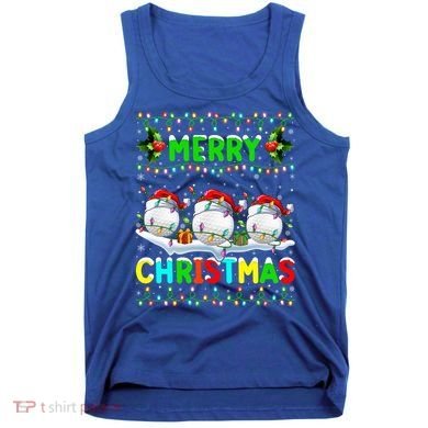 Xmas Golf Lighting Santa Hat Merry Christmas Golf Gift Tank Top