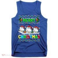 Xmas Golf Lighting Santa Hat Merry Christmas Golf Gift Tank Top thumb 0