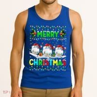 Xmas Golf Lighting Santa Hat Merry Christmas Golf Gift Tank Top thumb 3