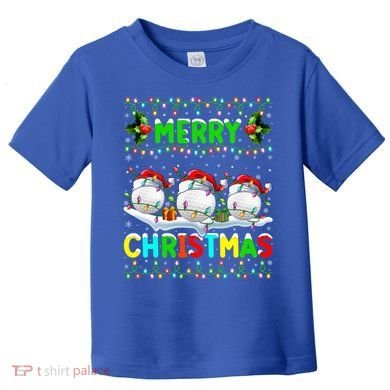 Xmas Golf Lighting Santa Hat Merry Christmas Golf Gift Toddler T-Shirt
