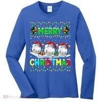 Xmas Golf Lighting Santa Hat Merry Christmas Golf Gift Women's Long Sleeve Shirt thumb 0