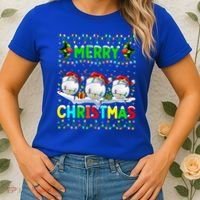 Xmas Golf Lighting Santa Hat Merry Christmas Golf Gift Women's T-Shirt thumb 2