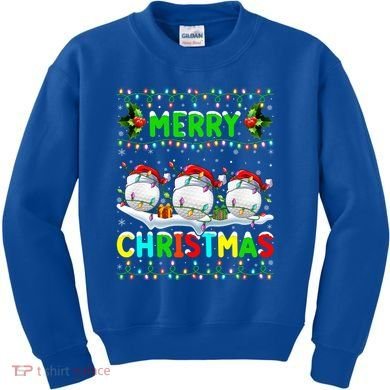 Xmas Golf Lighting Santa Hat Merry Christmas Golf Gift Kids Sweatshirt