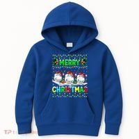Xmas Golf Lighting Santa Hat Merry Christmas Golf Gift Kids Hoodie thumb 0