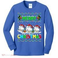 Xmas Golf Lighting Santa Hat Merry Christmas Golf Gift Kids Long Sleeve Shirt thumb 0
