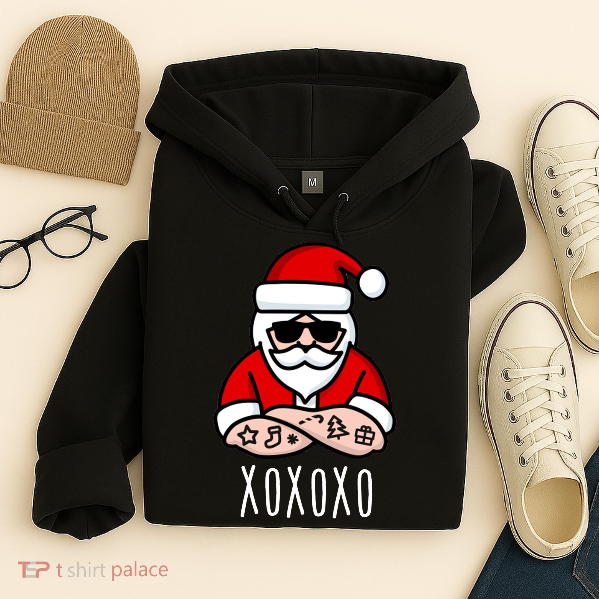XOXOXO Ho Ho Ho Cool Santa Hoodie