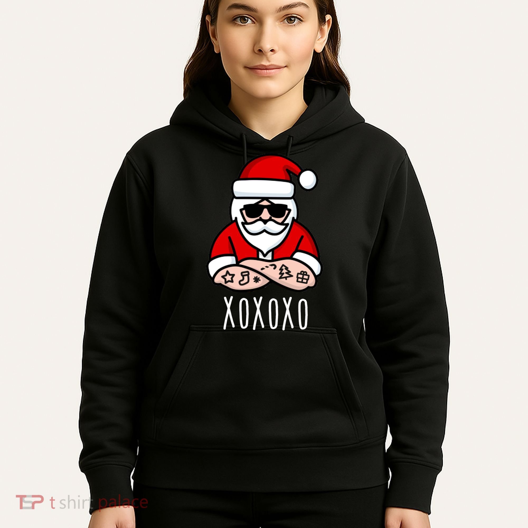 XOXOXO Ho Ho Ho Cool Santa Hoodie