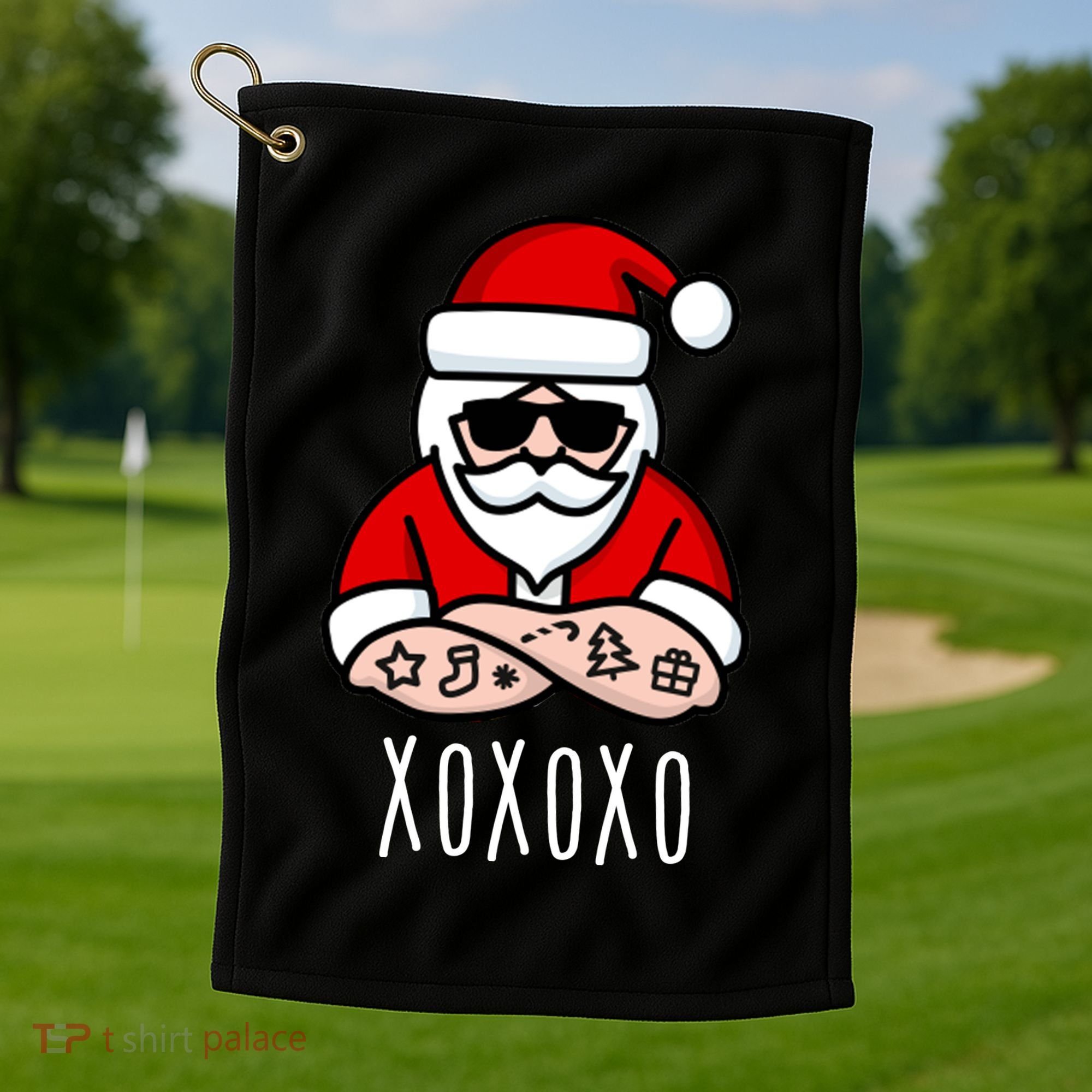 XOXOXO Ho Ho Ho Cool Santa Golf Towel