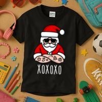 XOXOXO Ho Ho Ho Cool Santa Kids T-Shirt thumb 3