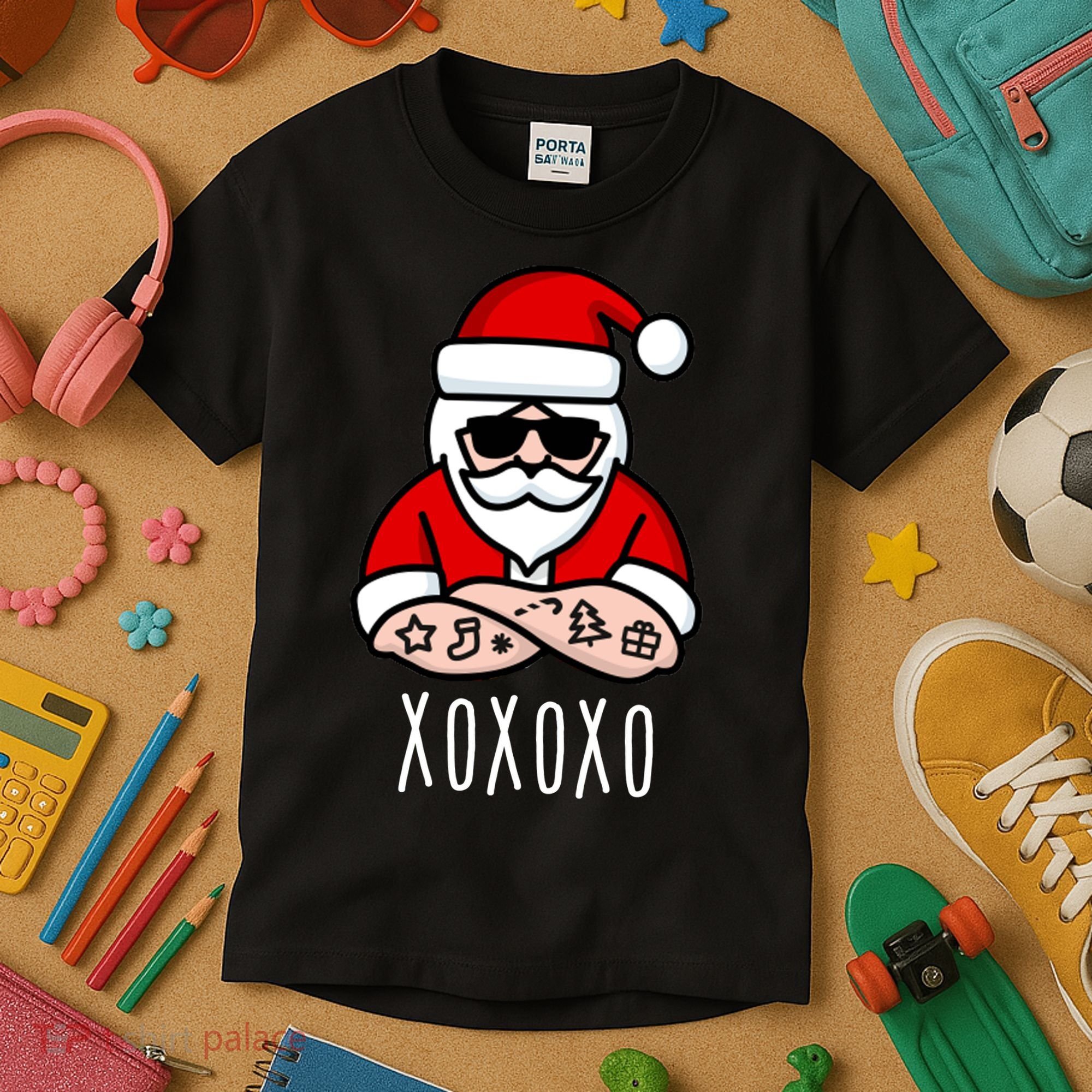 XOXOXO Ho Ho Ho Cool Santa Kids T-Shirt