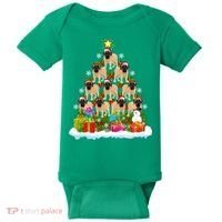 Xmas Holiday Santa English Mastiff Dog Christmas Tree Baby Bodysuit thumb 0