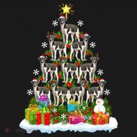 Xmas Holiday Santa Greyhound Dog Christmas Tree Women's Hoodie thumb 2