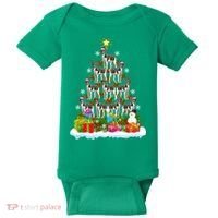 Xmas Holiday Santa Greyhound Dog Christmas Tree Baby Bodysuit thumb 0
