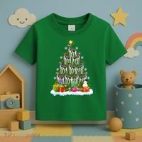 Xmas Holiday Santa Greyhound Dog Christmas Tree Toddler T-Shirt thumb 3