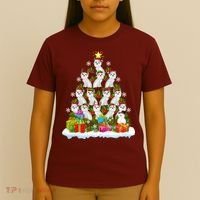 Xmas Holiday Santa Maltipoo Dog Christmas Tree T-Shirt thumb 4