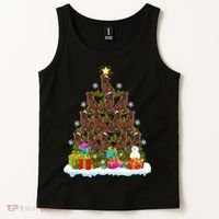 Xmas Holiday Santa Newfoundland Dog Christmas Tree Tank Top thumb 2