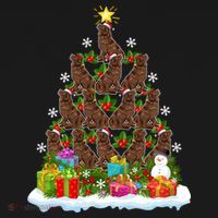 Xmas Holiday Santa Newfoundland Dog Christmas Tree Tank Top thumb 6