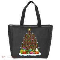 Xmas Holiday Santa Newfoundland Dog Christmas Tree Tote Bag thumb 0