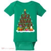 Xmas Holiday Santa Newfoundland Dog Christmas Tree Baby Bodysuit thumb 0