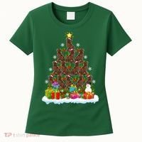 Xmas Holiday Santa Newfoundland Dog Christmas Tree Women's T-Shirt thumb 0
