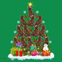 Xmas Holiday Santa Newfoundland Dog Christmas Tree Kids T-Shirt thumb 4