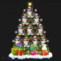Xmas Holiday Santa Shih Tzu Dog Christmas Tree Doggie Tank thumb 4