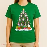Xmas Holiday Santa Shih Tzu Dog Christmas Tree T-Shirt thumb 4