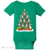 Xmas Holiday Santa Shih Tzu Dog Christmas Tree Baby Bodysuit thumb 0