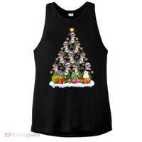 Xmas Holiday Santa TRex Dinosaur Christmas Tree Ladies PosiCharge Tri-Blend Wicking Tank thumb 0