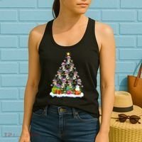 Xmas Holiday Santa TRex Dinosaur Christmas Tree Women's Tank Top thumb 2