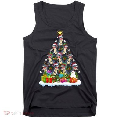 Xmas Holiday Santa TRex Dinosaur Christmas Tree Tank Top