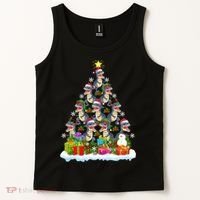 Xmas Holiday Santa TRex Dinosaur Christmas Tree Tank Top thumb 2