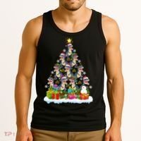 Xmas Holiday Santa TRex Dinosaur Christmas Tree Tank Top thumb 3