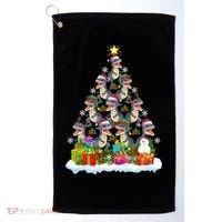 Xmas Holiday Santa TRex Dinosaur Christmas Tree Golf Towel thumb 0