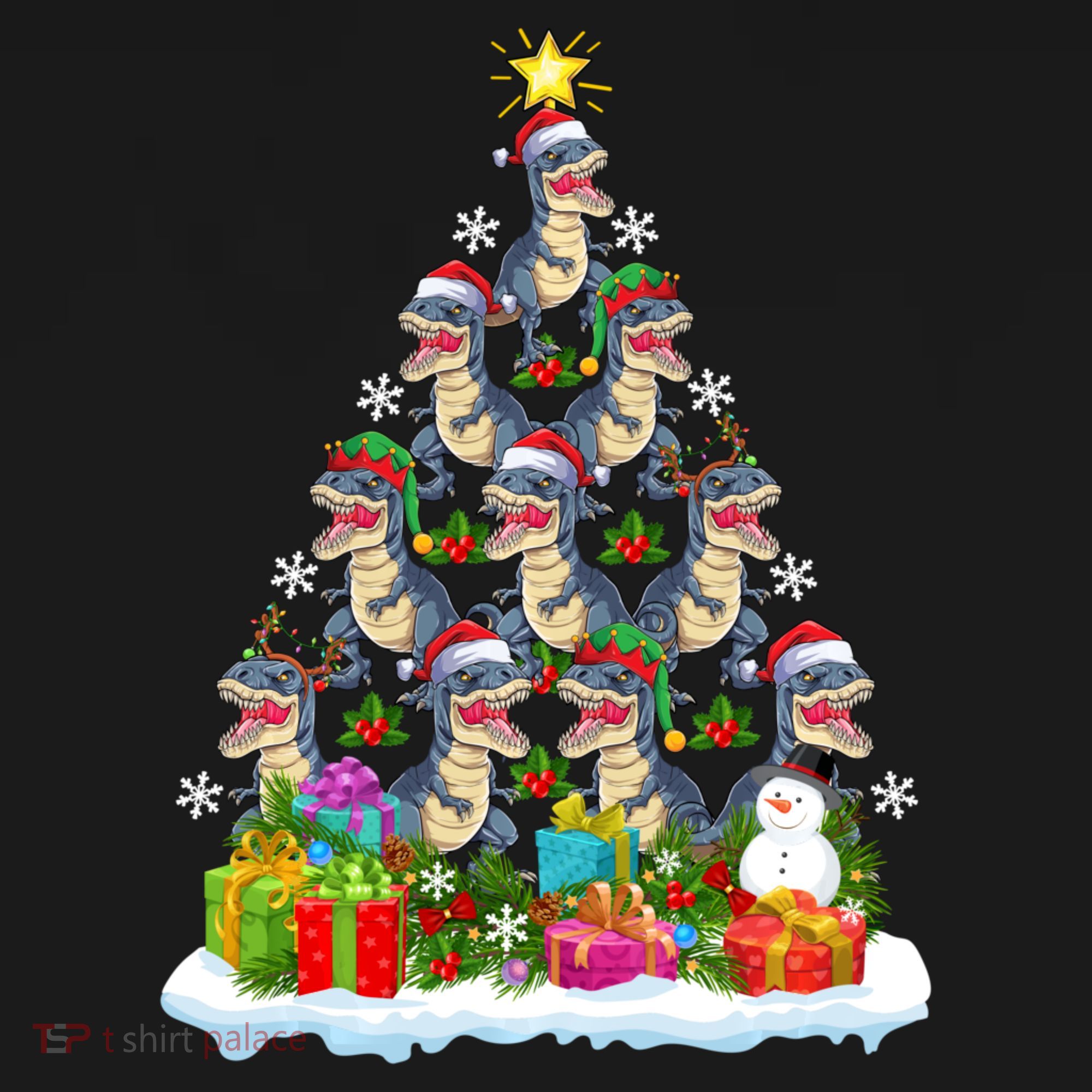 Xmas Holiday Santa TRex Dinosaur Christmas Tree Visor