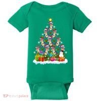 Xmas Holiday Santa TRex Dinosaur Christmas Tree Baby Bodysuit thumb 0