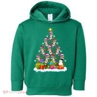Xmas Holiday Santa TRex Dinosaur Christmas Tree Toddler Hoodie thumb 0