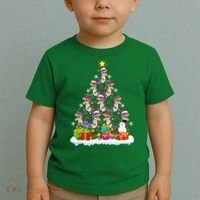 Xmas Holiday Santa TRex Dinosaur Christmas Tree Toddler T-Shirt thumb 2
